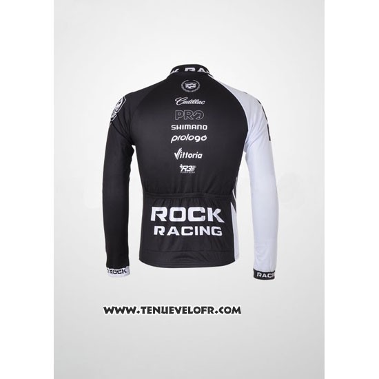 2010 Maillot Ciclismo Rock Racing Noir et Blanc Manches Longues et Cuissard